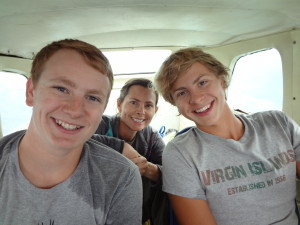 Gates of the Arctic - Alisa, Luke and Winston on the plane going to the National Park