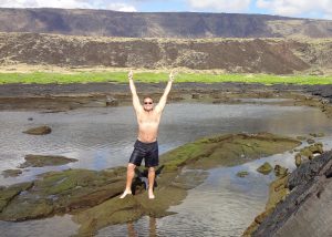 Hawai'i Volcanoes - Dad in the Tidal Pool at Ka'aha 2